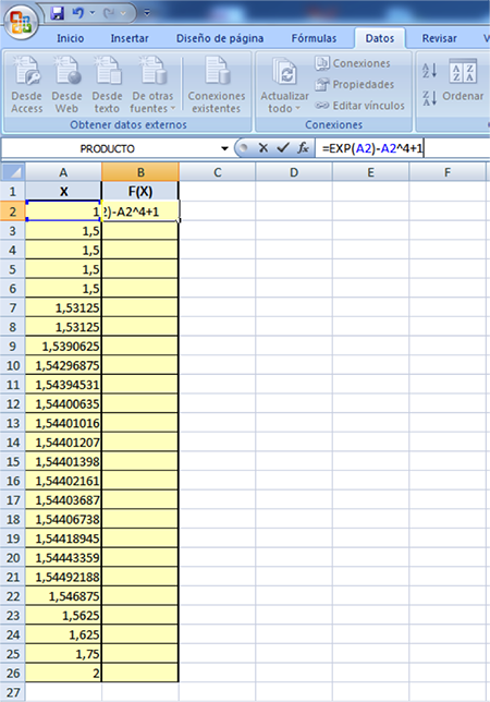 Tabla de Excel